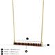 3 - Noya 2.00 mm Round Red Garnet Horizontal Bar Pendant Necklace 