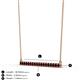 3 - Noya 2.00 mm Round Red Garnet Horizontal Bar Pendant Necklace 