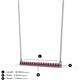 3 - Noya 2.00 mm Round Rhodolite Garnet Horizontal Bar Pendant Necklace 
