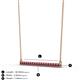 3 - Noya 2.00 mm Round Rhodolite Garnet Horizontal Bar Pendant Necklace 