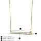 3 - Noya 2.00 mm Round White Sapphire Horizontal Bar Pendant Necklace 