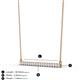 3 - Noya 2.00 mm Round White Sapphire Horizontal Bar Pendant Necklace 