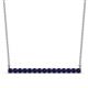 1 - Noya 2.50 mm Round Blue Sapphire Horizontal Bar Pendant Necklace 