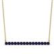 1 - Noya 2.50 mm Round Blue Sapphire Horizontal Bar Pendant Necklace 