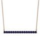 1 - Noya 2.50 mm Round Blue Sapphire Horizontal Bar Pendant Necklace 