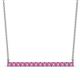 1 - Noya 2.50 mm Round Pink Sapphire Horizontal Bar Pendant Necklace 