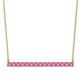 1 - Noya 2.50 mm Round Pink Sapphire Horizontal Bar Pendant Necklace 