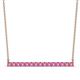 1 - Noya 2.50 mm Round Pink Sapphire Horizontal Bar Pendant Necklace 