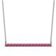 1 - Noya 2.50 mm Round Pink Tourmaline Horizontal Bar Pendant Necklace 