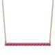 1 - Noya 2.50 mm Round Pink Tourmaline Horizontal Bar Pendant Necklace 