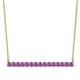 1 - Noya 2.50 mm Round Amethyst Horizontal Bar Pendant Necklace 