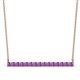 1 - Noya 2.50 mm Round Amethyst Horizontal Bar Pendant Necklace 