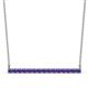 1 - Noya 2.50 mm Round Iolite Horizontal Bar Pendant Necklace 