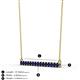 2 - Noya 2.50 mm Round Blue Sapphire Horizontal Bar Pendant Necklace 
