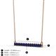 2 - Noya 2.50 mm Round Blue Sapphire Horizontal Bar Pendant Necklace 