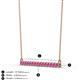 2 - Noya 2.50 mm Round Pink Sapphire Horizontal Bar Pendant Necklace 