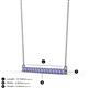 2 - Noya 2.50 mm Round Tanzanite Horizontal Bar Pendant Necklace 