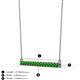 2 - Noya 2.50 mm Round Green Garnet Horizontal Bar Pendant Necklace 