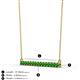 2 - Noya 2.50 mm Round Green Garnet Horizontal Bar Pendant Necklace 