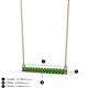 2 - Noya 2.50 mm Round Green Garnet Horizontal Bar Pendant Necklace 