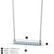2 - Noya 2.50 mm Round Aquamarine Horizontal Bar Pendant Necklace 