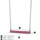 2 - Noya 2.50 mm Round Pink Tourmaline Horizontal Bar Pendant Necklace 