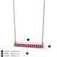 2 - Noya 2.50 mm Round Pink Tourmaline Horizontal Bar Pendant Necklace 