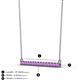 2 - Noya 2.50 mm Round Amethyst Horizontal Bar Pendant Necklace 