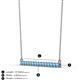 2 - Noya 2.50 mm Round Blue Topaz Horizontal Bar Pendant Necklace 