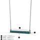 2 - Noya 2.50 mm Round London Blue Topaz Horizontal Bar Pendant Necklace 