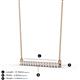 2 - Noya 2.50 mm Round White Sapphire Horizontal Bar Pendant Necklace 