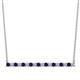 1 - Noya 2.00 mm Round Blue Sapphire and Diamond Horizontal Bar Pendant Necklace 