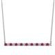 1 - Noya 2.00 mm Round Ruby and Diamond Horizontal Bar Pendant Necklace 