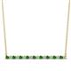 1 - Noya 2.00 mm Round Green Garnet and Diamond Horizontal Bar Pendant Necklace 