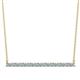 1 - Noya 2.00 mm Round Aquamarine and Diamond Horizontal Bar Pendant Necklace 