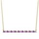 1 - Noya 2.00 mm Round Amethyst and Diamond Horizontal Bar Pendant Necklace 