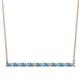 1 - Noya 2.00 mm Round Blue Topaz and Diamond Horizontal Bar Pendant Necklace 
