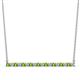 1 - Noya 2.00 mm Round Peridot and Diamond Horizontal Bar Pendant Necklace 