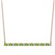 1 - Noya 2.00 mm Round Peridot and Diamond Horizontal Bar Pendant Necklace 