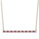 1 - Noya 2.00 mm Round Rhodolite Garnet and Diamond Horizontal Bar Pendant Necklace 