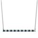 1 - Noya 2.00 mm Round London Blue Topaz and Diamond Horizontal Bar Pendant Necklace 