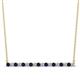 1 - Noya 2.00 mm Round Blue Sapphire and Diamond Horizontal Bar Pendant Necklace 