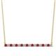 1 - Noya 2.00 mm Round Ruby and Diamond Horizontal Bar Pendant Necklace 