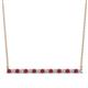 1 - Noya 2.00 mm Round Ruby and Diamond Horizontal Bar Pendant Necklace 