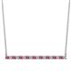 1 - Noya 2.00 mm Round Pink Tourmaline and Diamond Horizontal Bar Pendant Necklace 