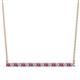 1 - Noya 2.00 mm Round Pink Tourmaline and Diamond Horizontal Bar Pendant Necklace 