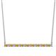 1 - Noya 2.00 mm Round Citrine and Diamond Horizontal Bar Pendant Necklace 