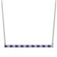 1 - Noya 2.00 mm Round Iolite and Diamond Horizontal Bar Pendant Necklace 