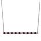1 - Noya 2.00 mm Round Red Garnet and Diamond Horizontal Bar Pendant Necklace 