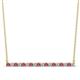1 - Noya 2.00 mm Round Rhodolite Garnet and Diamond Horizontal Bar Pendant Necklace 